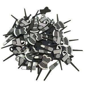 63 New Cupcake Pick Toppers Party Dress Lipstick Perfume Black Silver Diva Girl